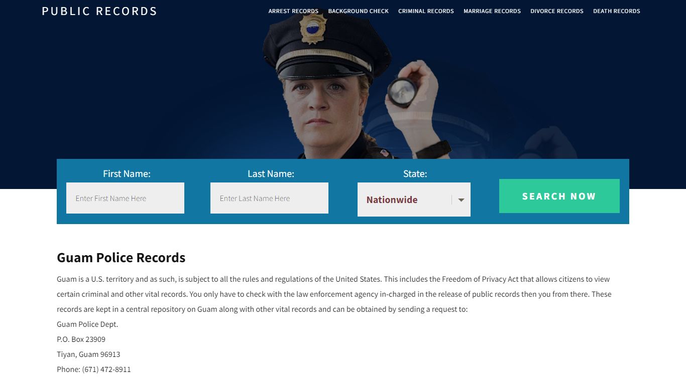 Guam Police Records | Get Instant Reports On People