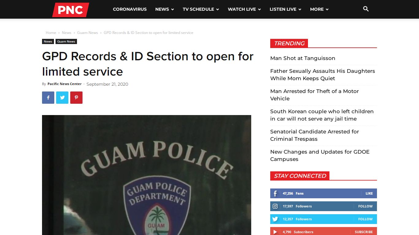 GPD Records & ID Section to open for limited service